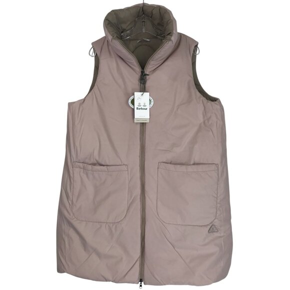 Barbour Vest Womens Size 14‎ US 18 UK Reversible Shelly Gilet Quilted Beige Pink - Picture 7 of 15